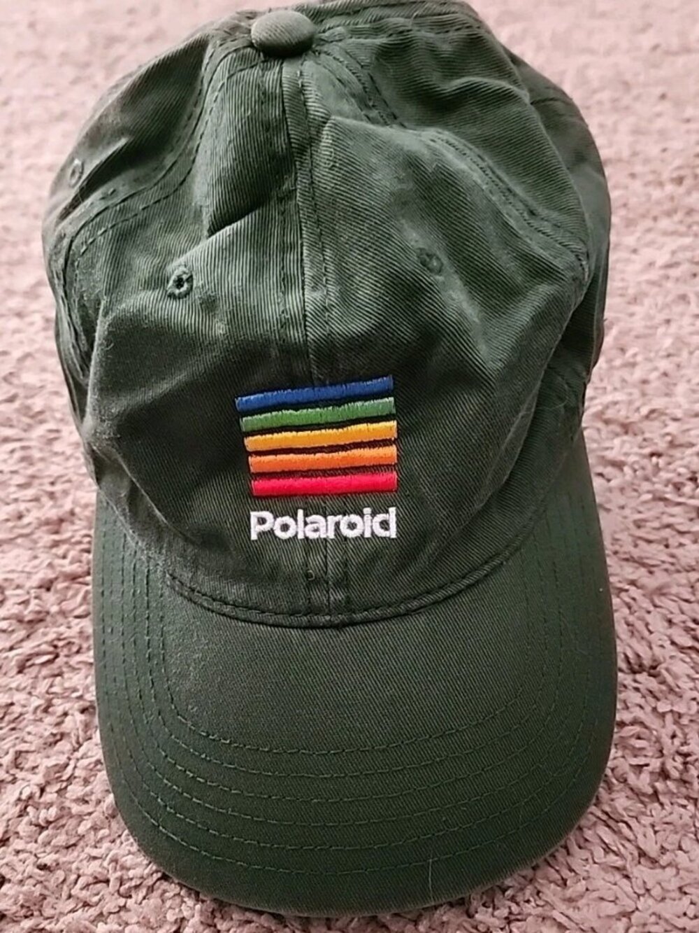 Polaroid Forest Green Adjustable Strap Back Hat Cap